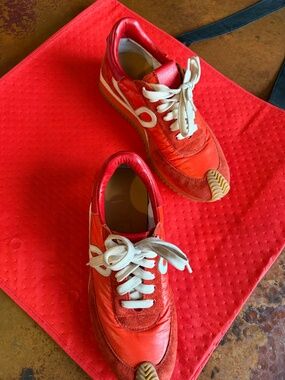 Loewe Flowrunners luxury sneakers, Red/Orange/white, women's size EU40, US 9.5